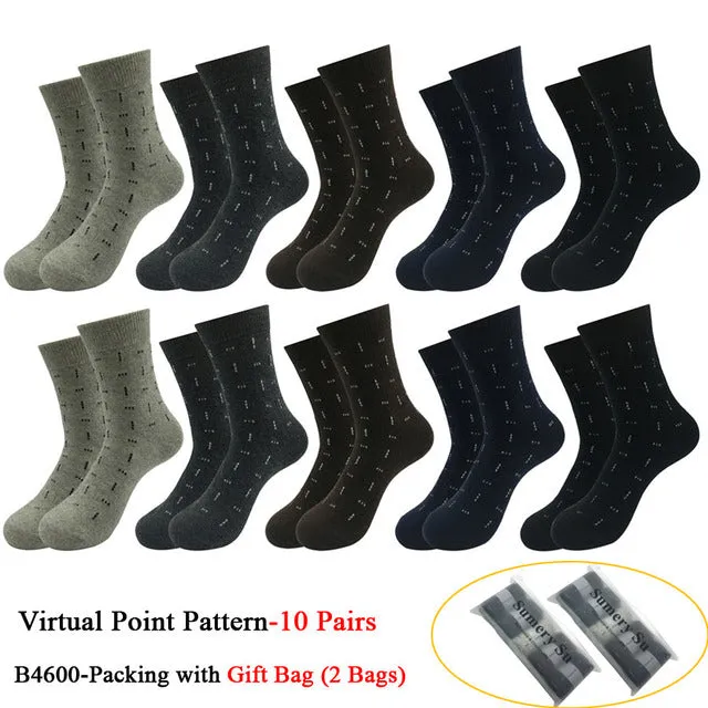 10 pairs Lot Winter Casual Wool Socks Cashmere Breathable Socks for Men