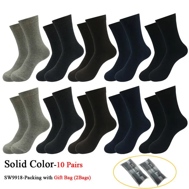 10 pairs Lot Winter Casual Wool Socks Cashmere Breathable Socks for Men