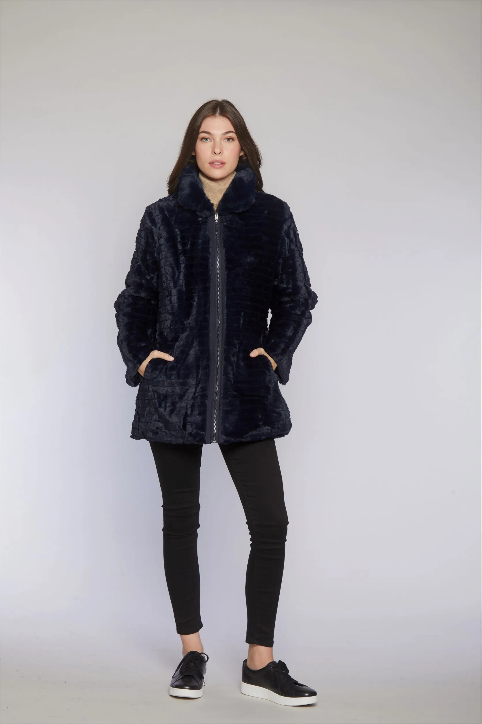 #1181 Fabulous Faux Reversible Puffer 1/2 price $195