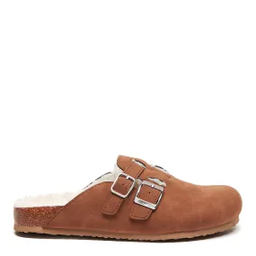 Abel Cognac Shearling Mule