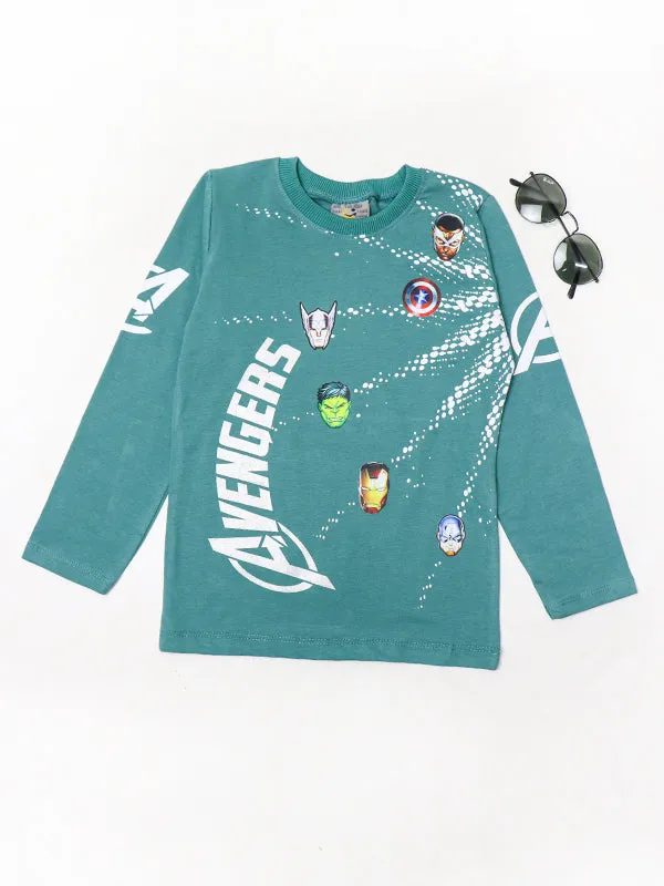 AJ Boys T-Shirt 3 Yrs - 8 Yrs Avengers Sea Green