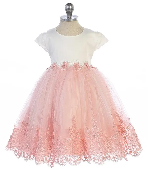 Amelia Kids Princess Cut Satin Dress