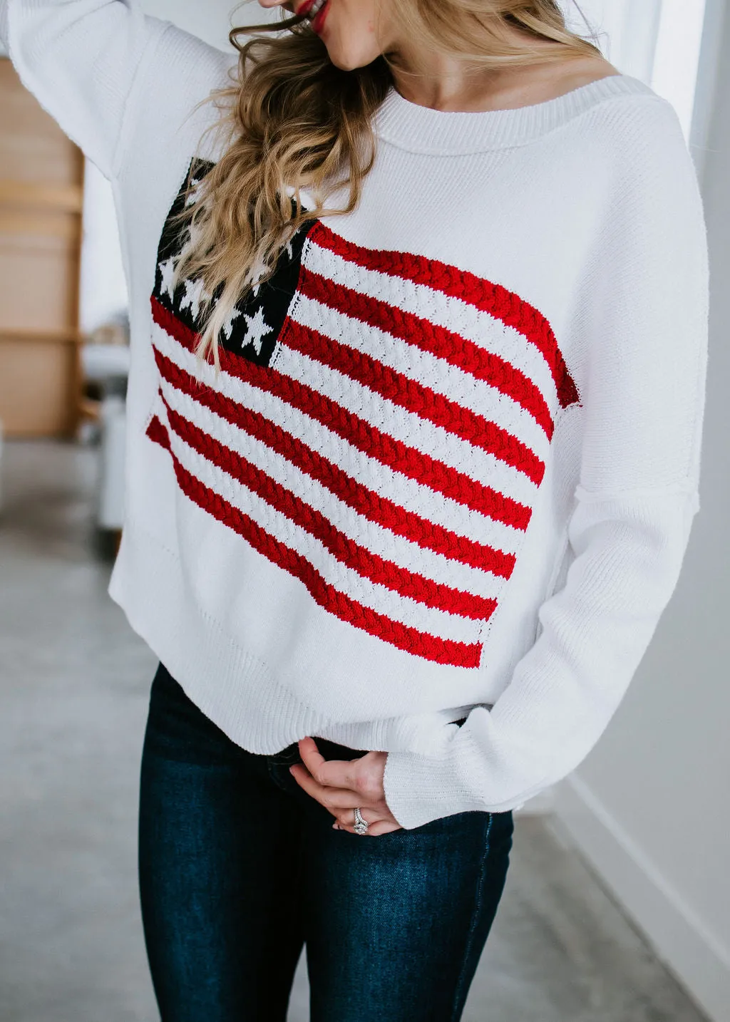 American Flag Knit Sweater