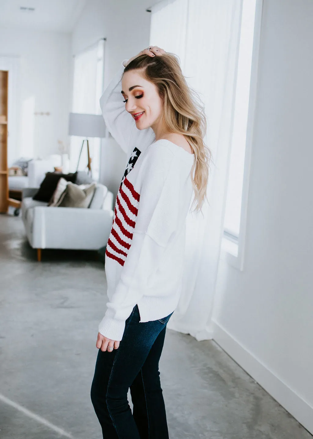 American Flag Knit Sweater