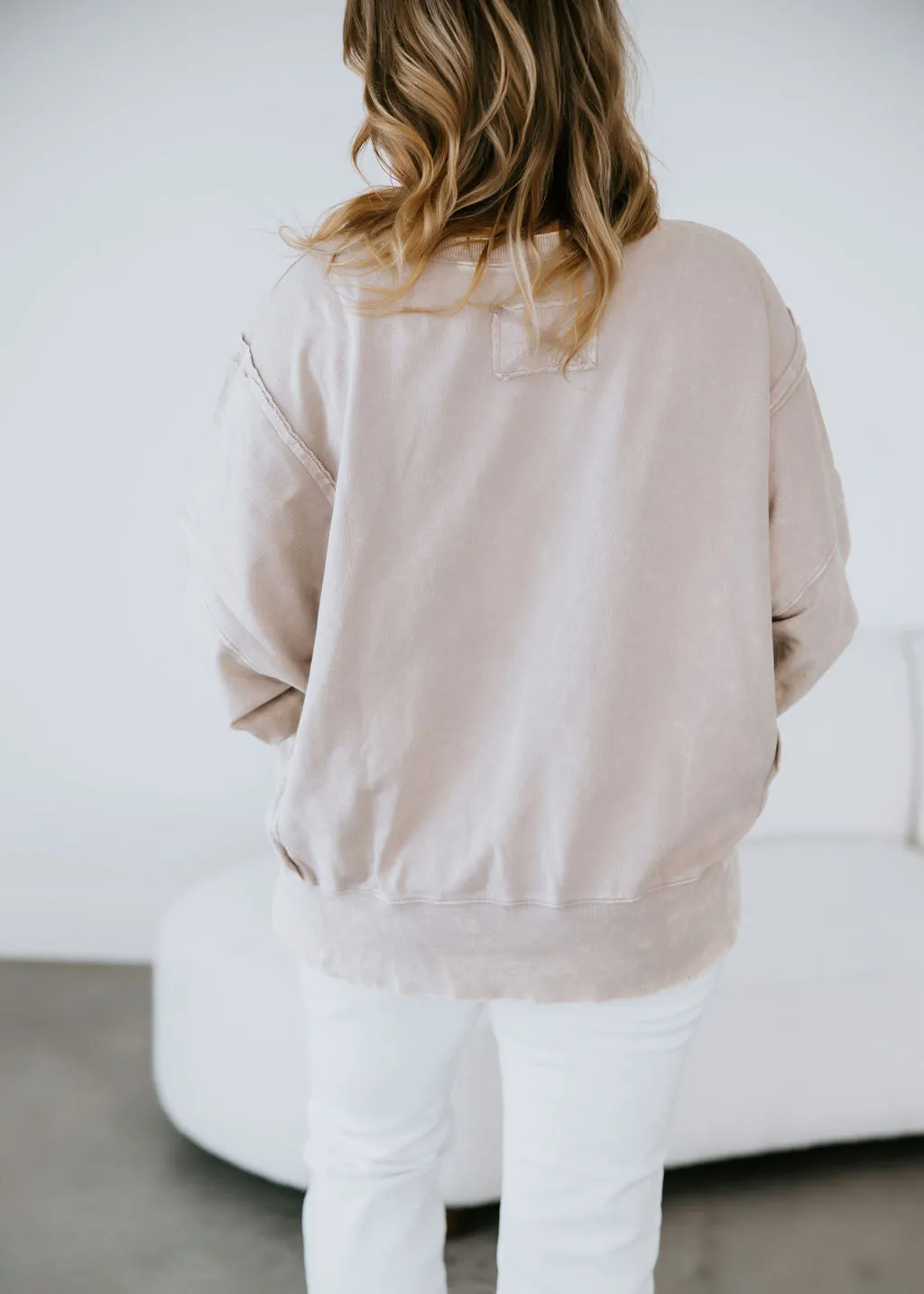 Arie Acid Wash Pullover