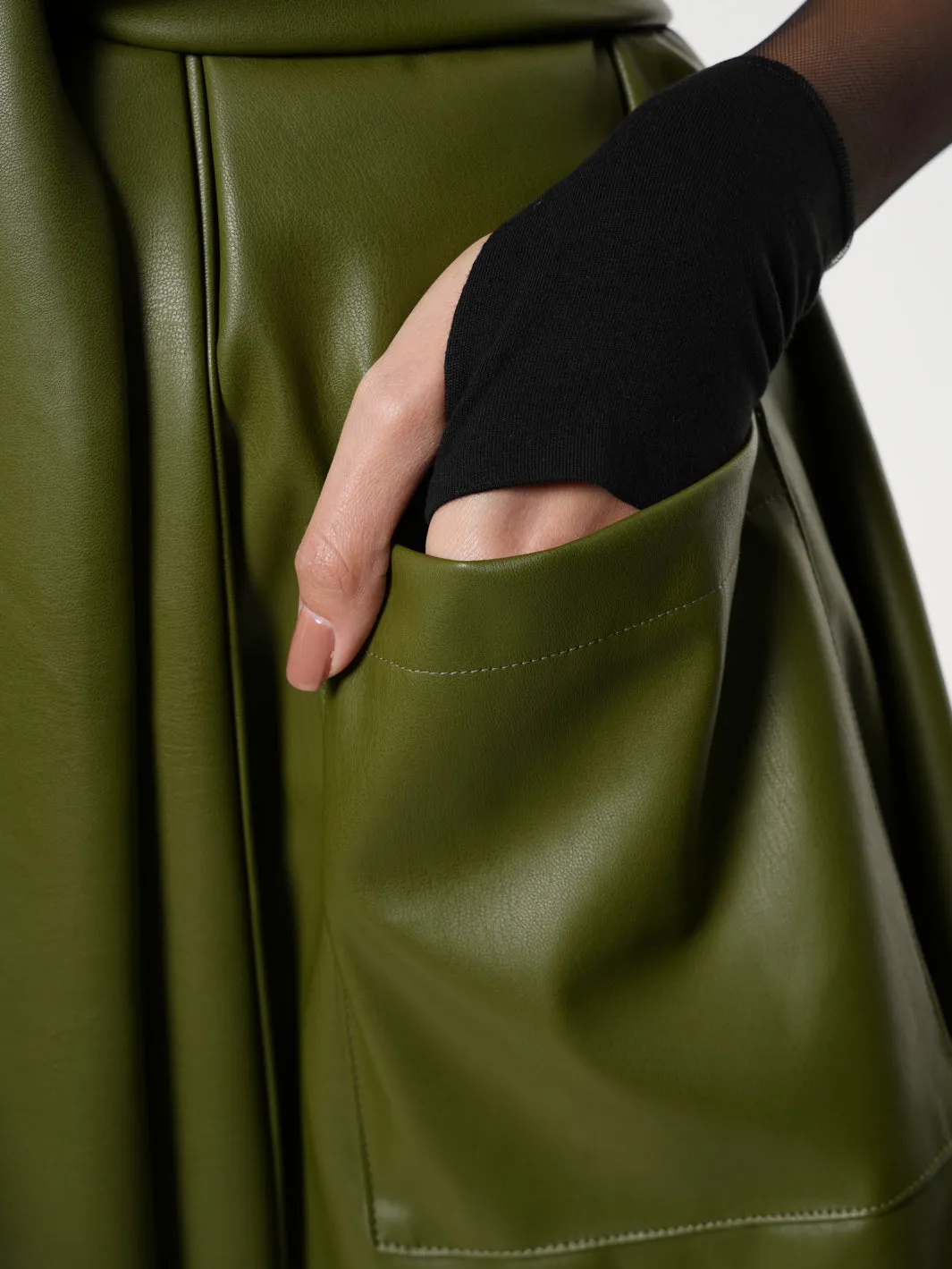 Avant Garde Eco-Leather Vest In Green