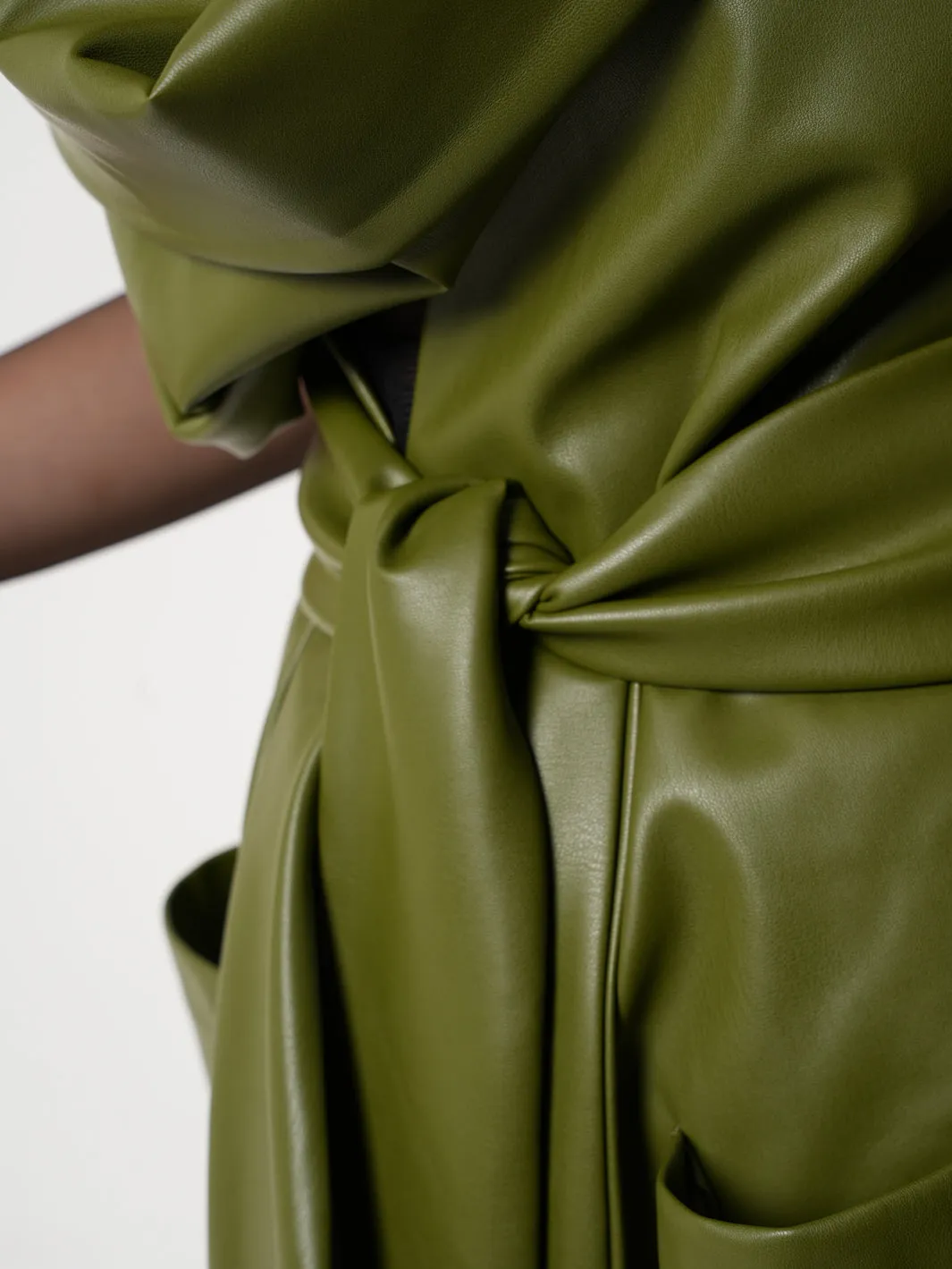 Avant Garde Eco-Leather Vest In Green