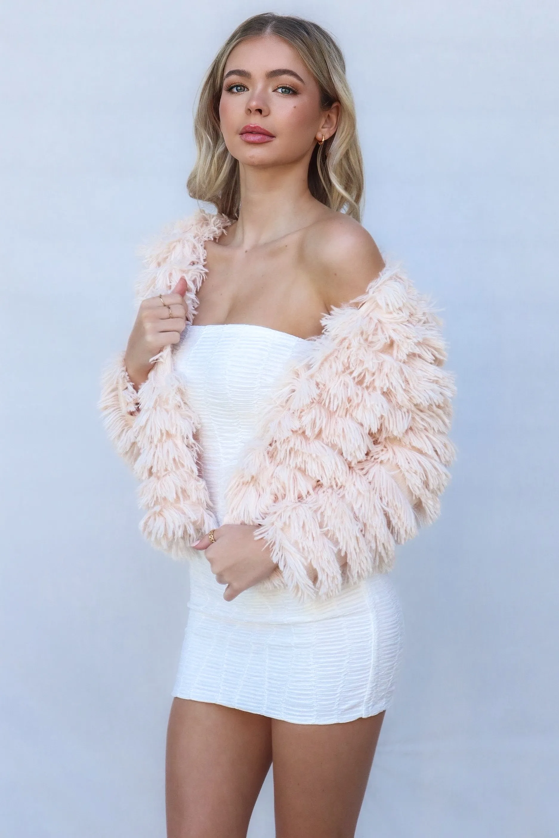 Bambi Faux Fur Jacket - Blush Pink