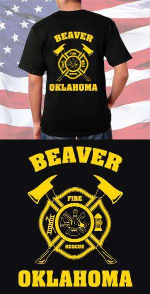 Beaver Creek Fire Department Ax Maltese Cross Back Design