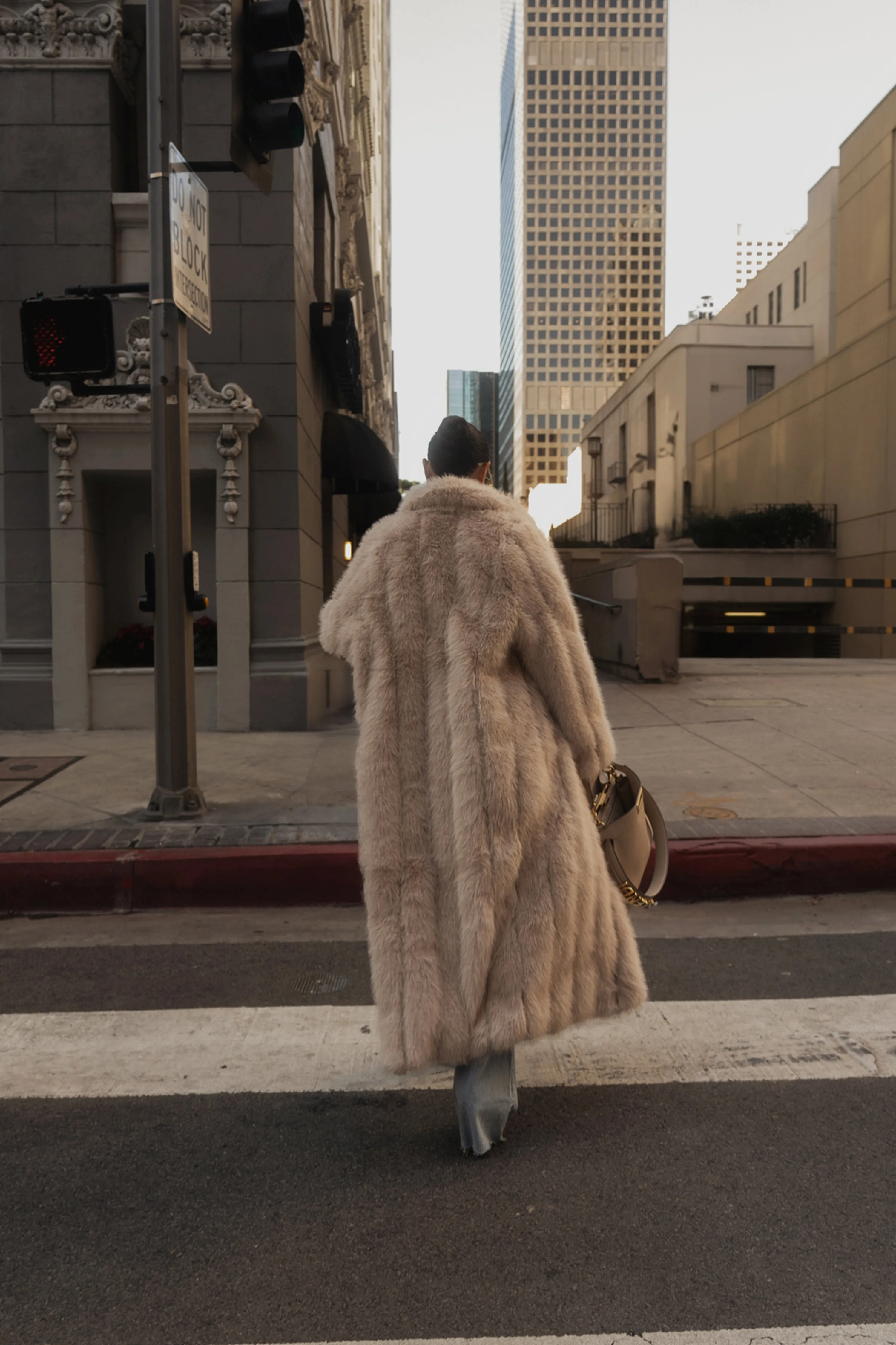 Beige Manhattan Faux Fur Coat