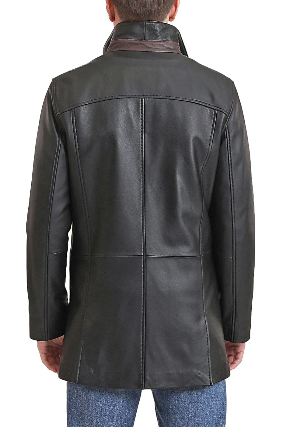 BGSD Men Byron New Zealand Lambskin Leather Car Coat