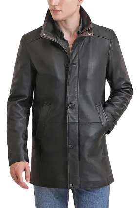 BGSD Men Byron New Zealand Lambskin Leather Car Coat