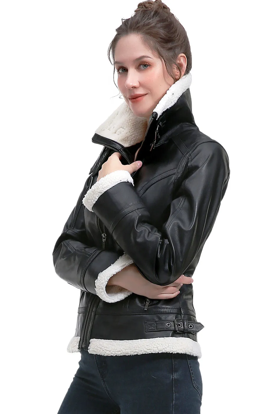 BGSD Women Hessa Lambskin Leather Jacket