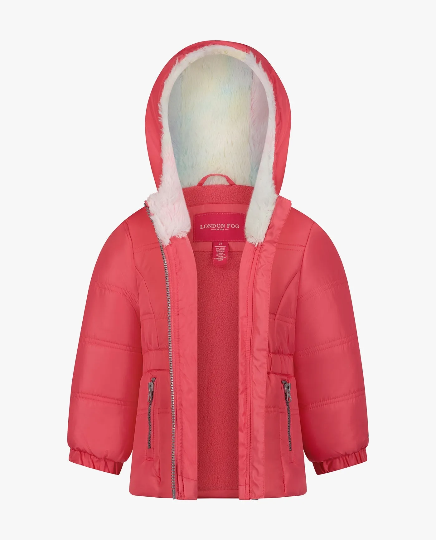 BIG GIRLS ZIP-FRONT HOODED MID CINCH PUFFER