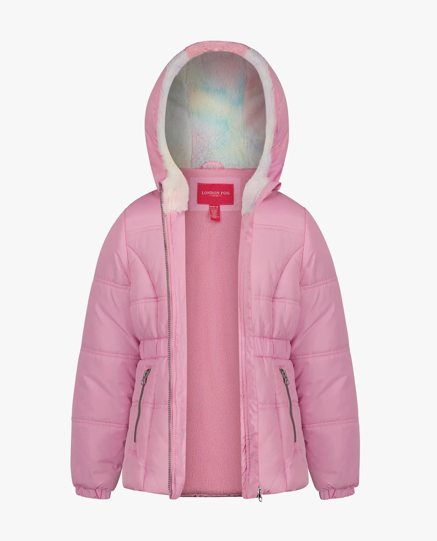 BIG GIRLS ZIP-FRONT HOODED MID CINCH PUFFER