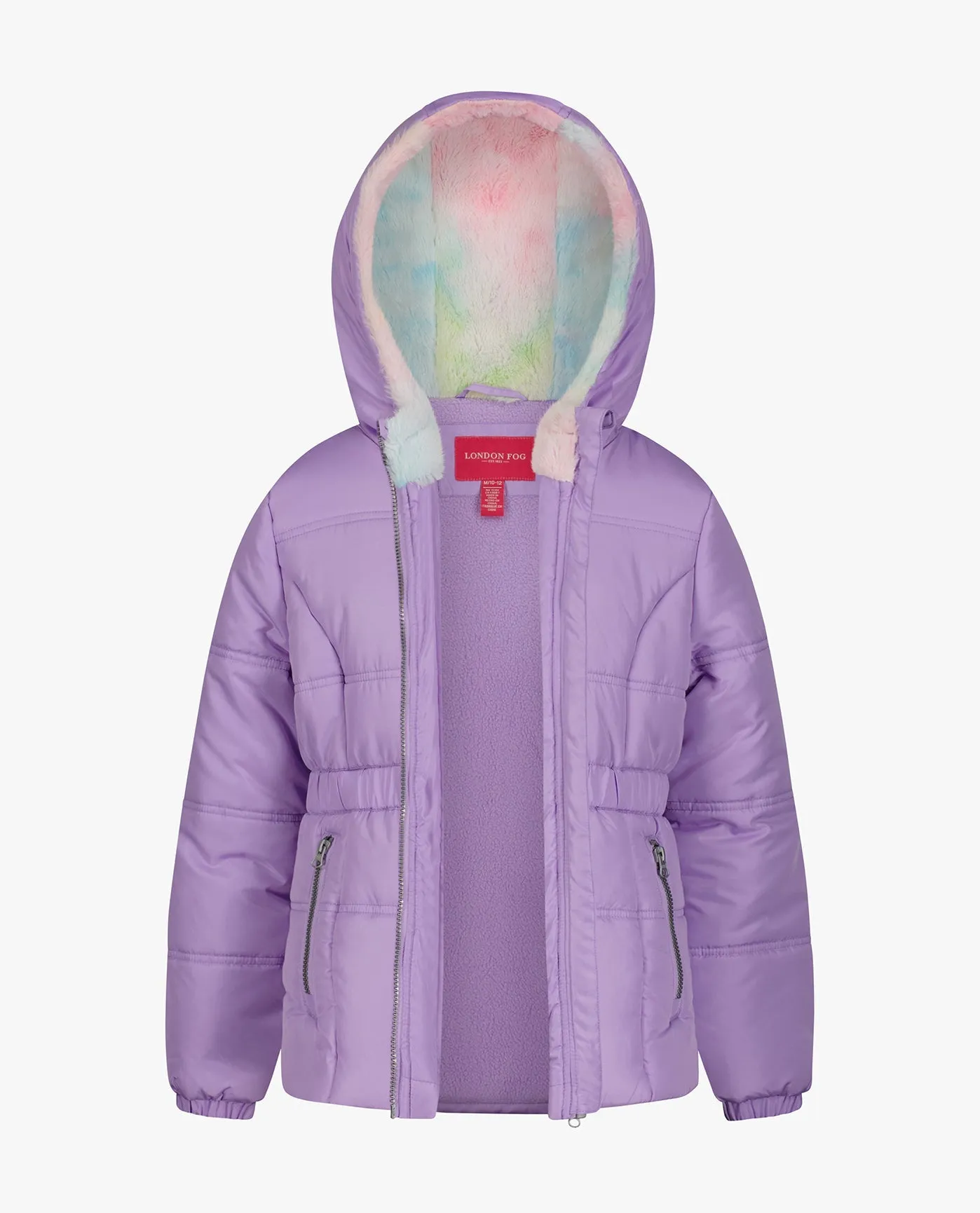 BIG GIRLS ZIP-FRONT HOODED MID CINCH PUFFER