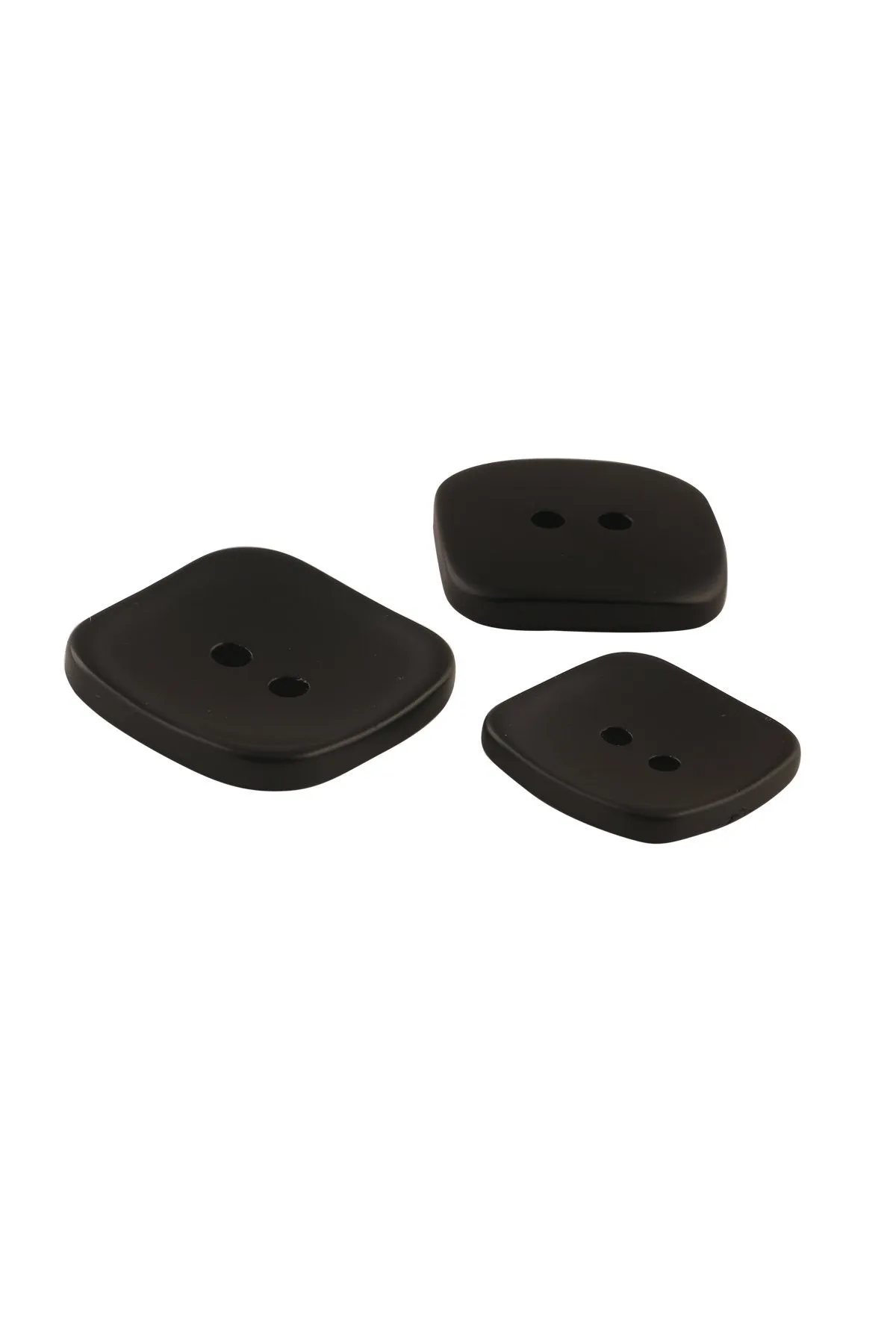 Big Square Shape Matte Black 2-Hole ABS Button