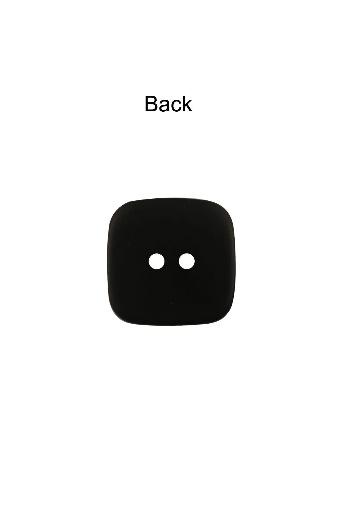 Big Square Shape Matte Black 2-Hole ABS Button