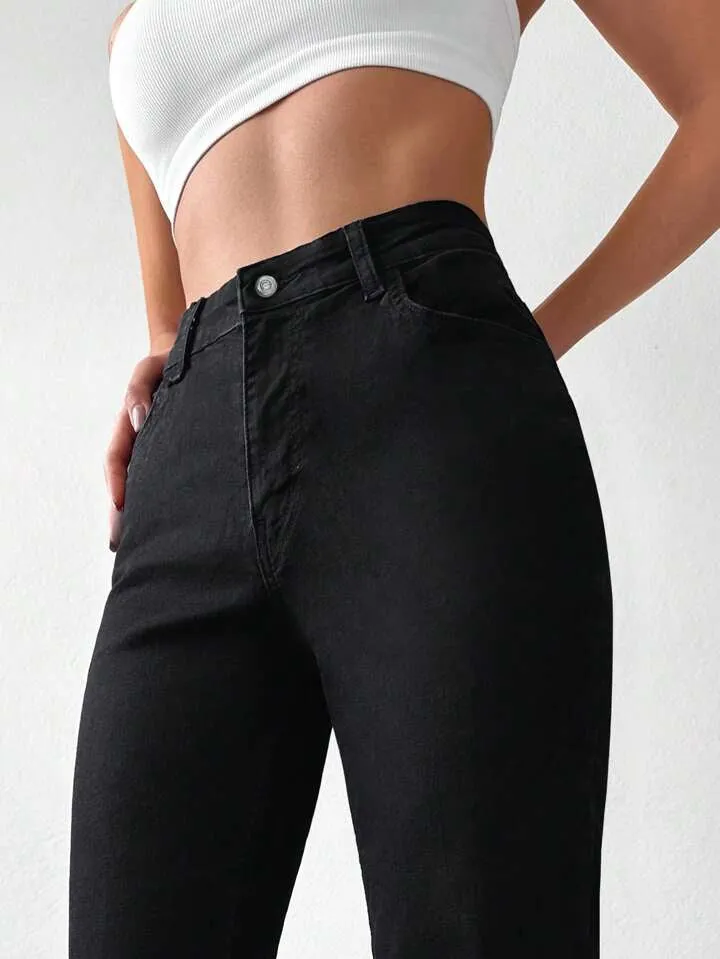 Black Bootcut Flare High Waist Jeans