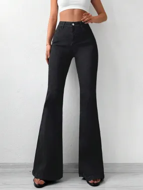 Black Bootcut Flare High Waist Jeans