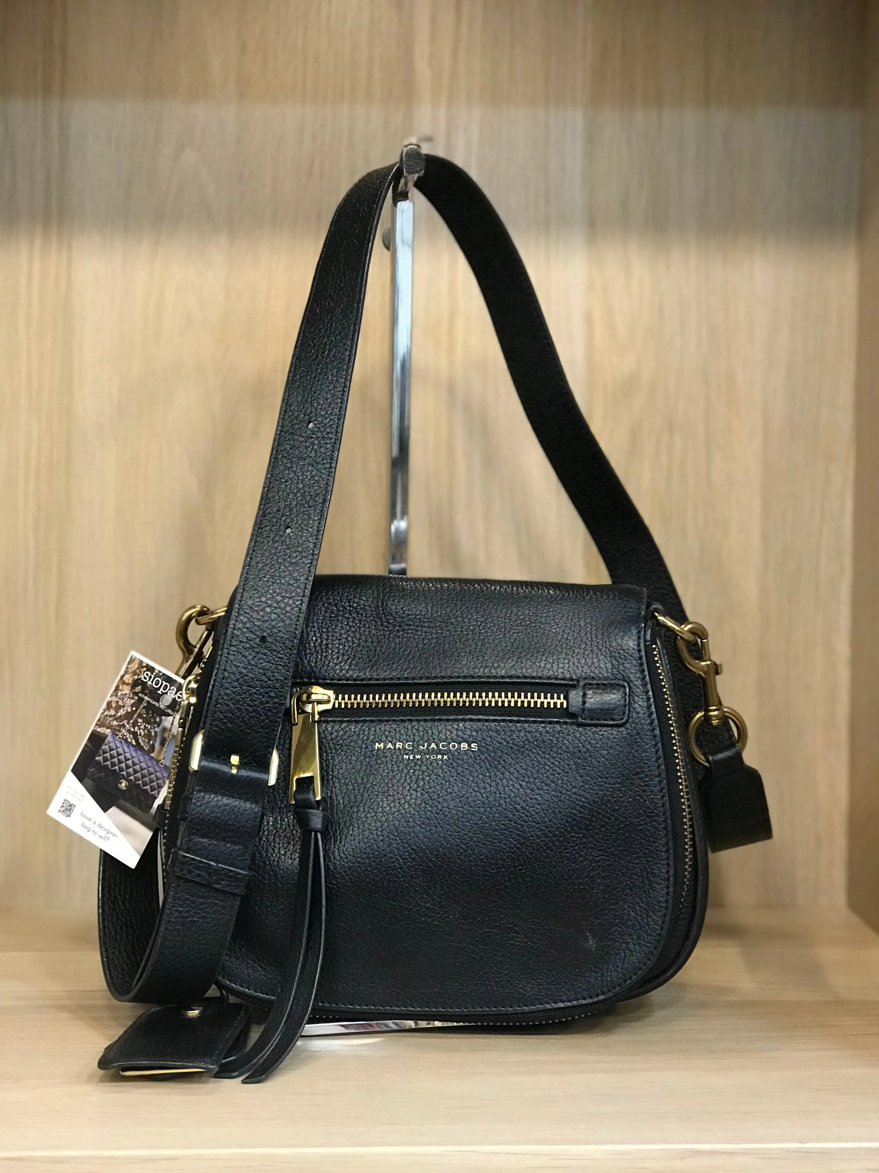 Black Leather Marc Jacobs Recruit Crossbody Handbag - As-is