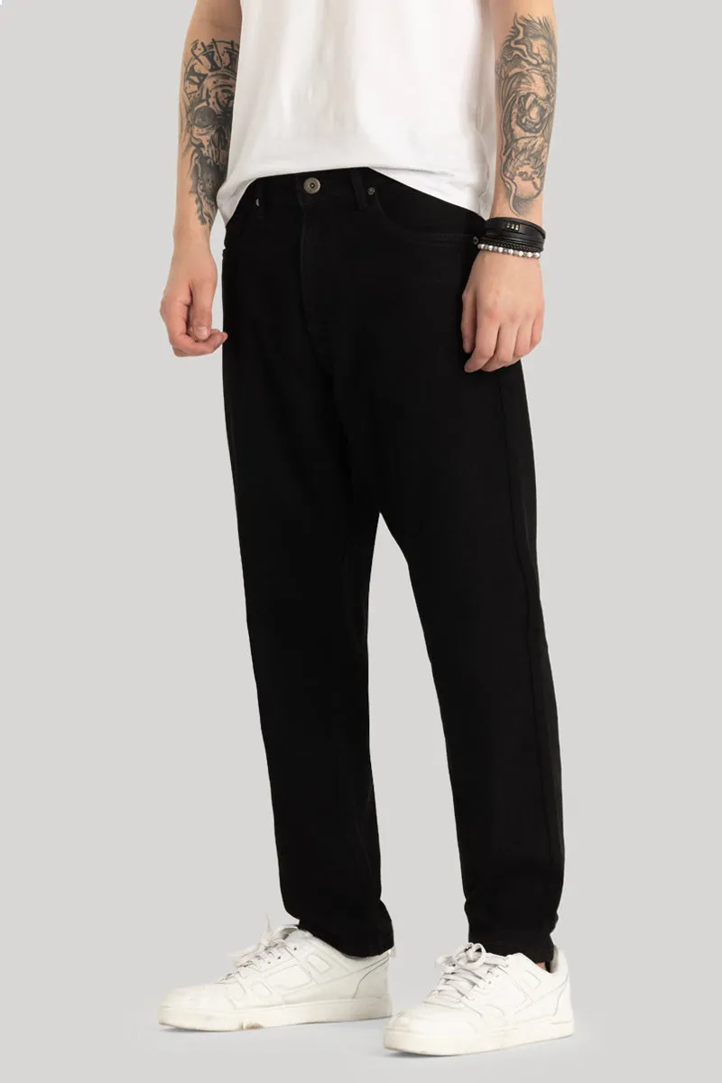 Black Plain Baggy Fit Jeans