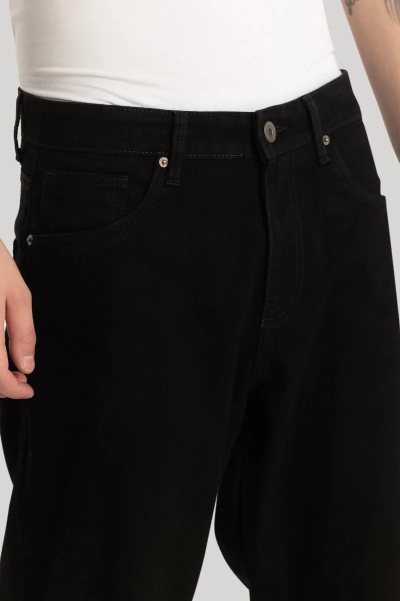 Black Plain Baggy Fit Jeans