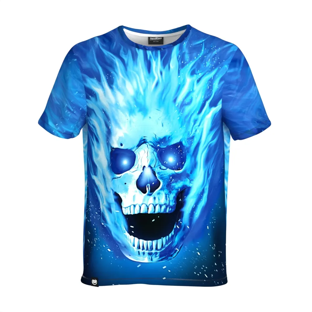 Blue flamed skull T-Shirt