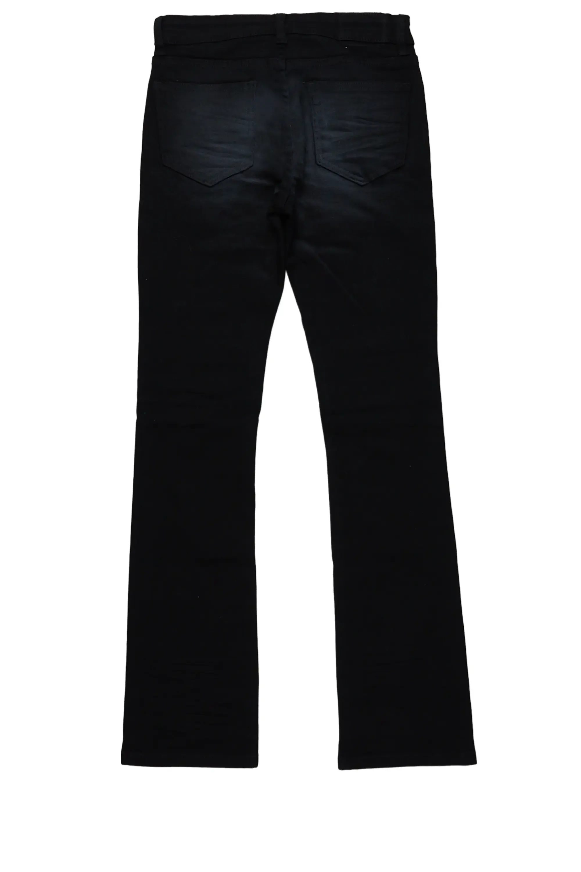 Boys Kane Black Painter Stacked Flare Jean