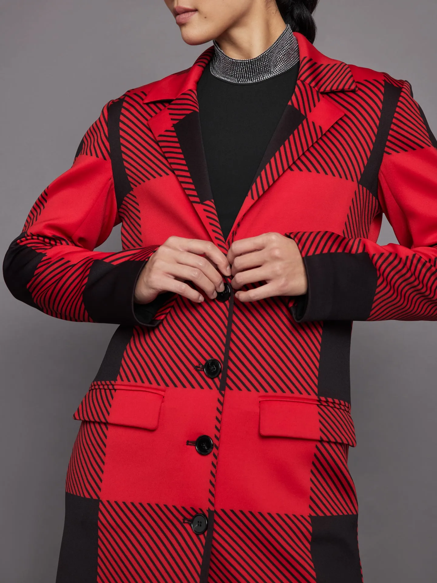 Buffalo Plaid Coat - Haute Red