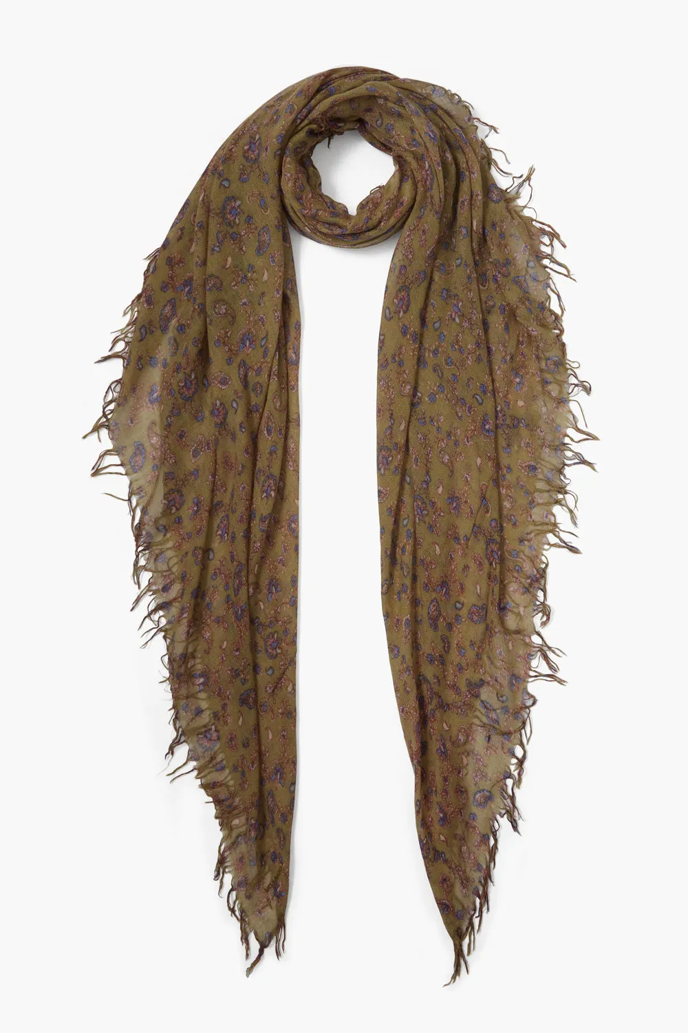 Cashmere and Silk Scarf Grass Roots Paisley