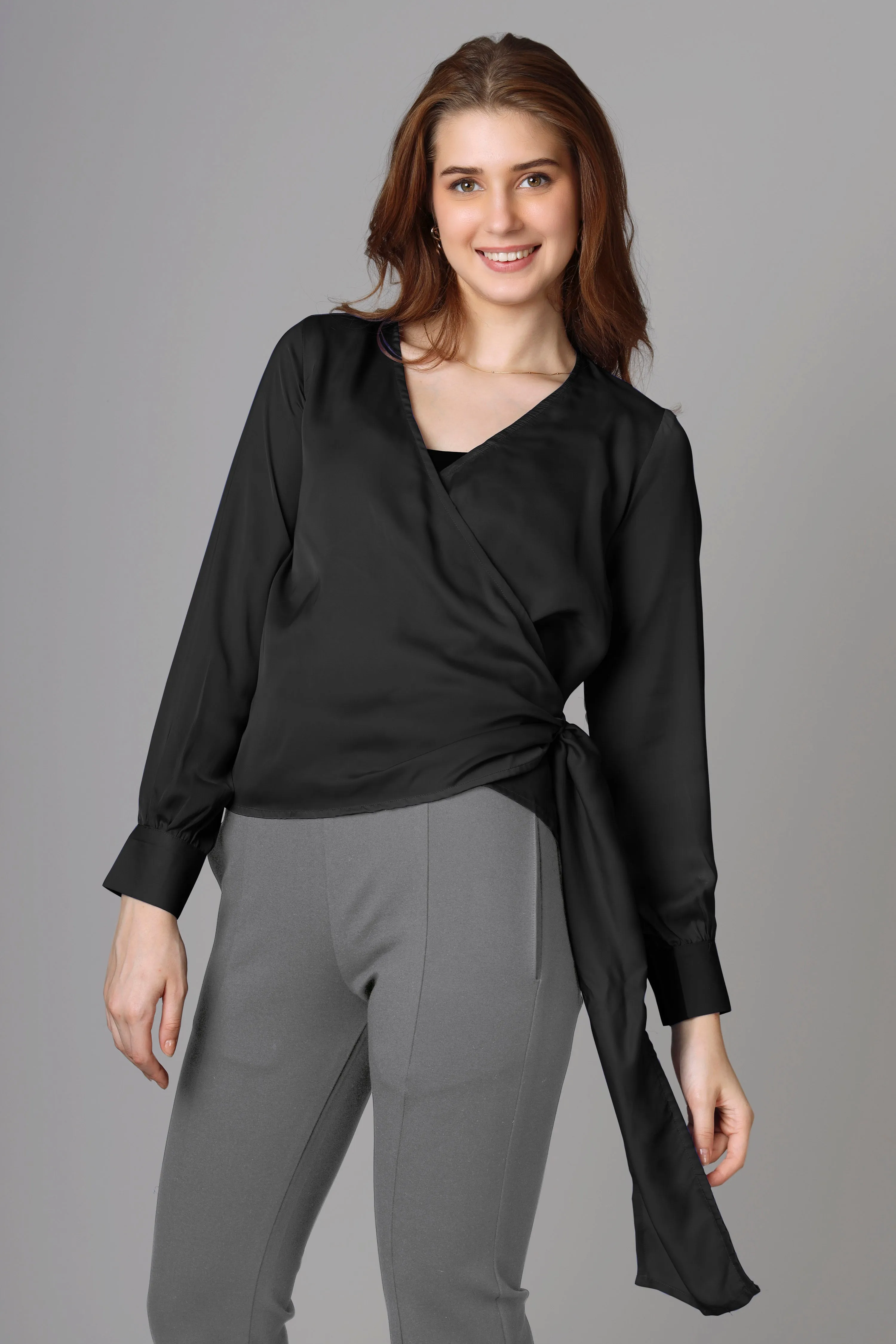 Classic Plain Black Top For Women