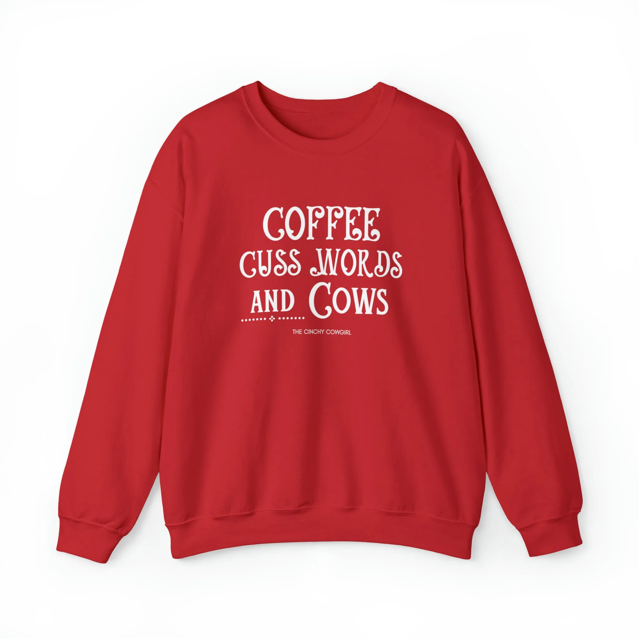 Coffee Cuss Words & Cows Crewneck Sweatshirt