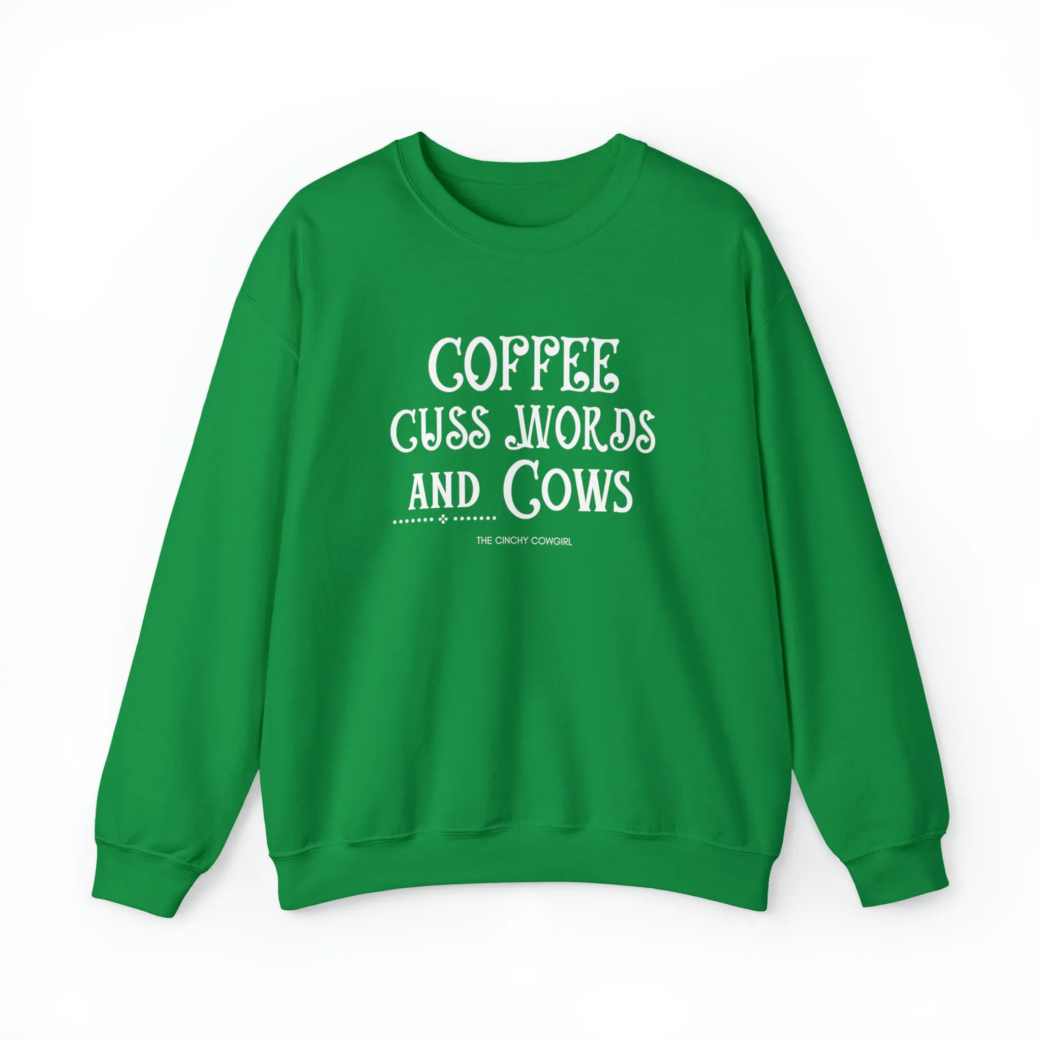 Coffee Cuss Words & Cows Crewneck Sweatshirt