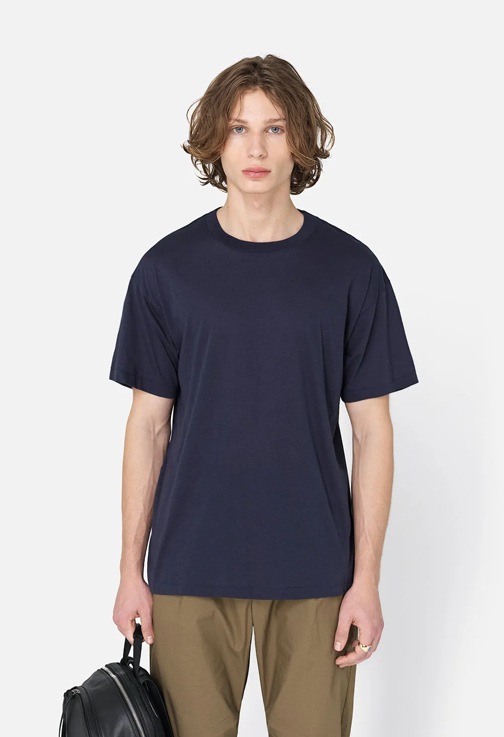 Cotton Cashmere Crew / Navy