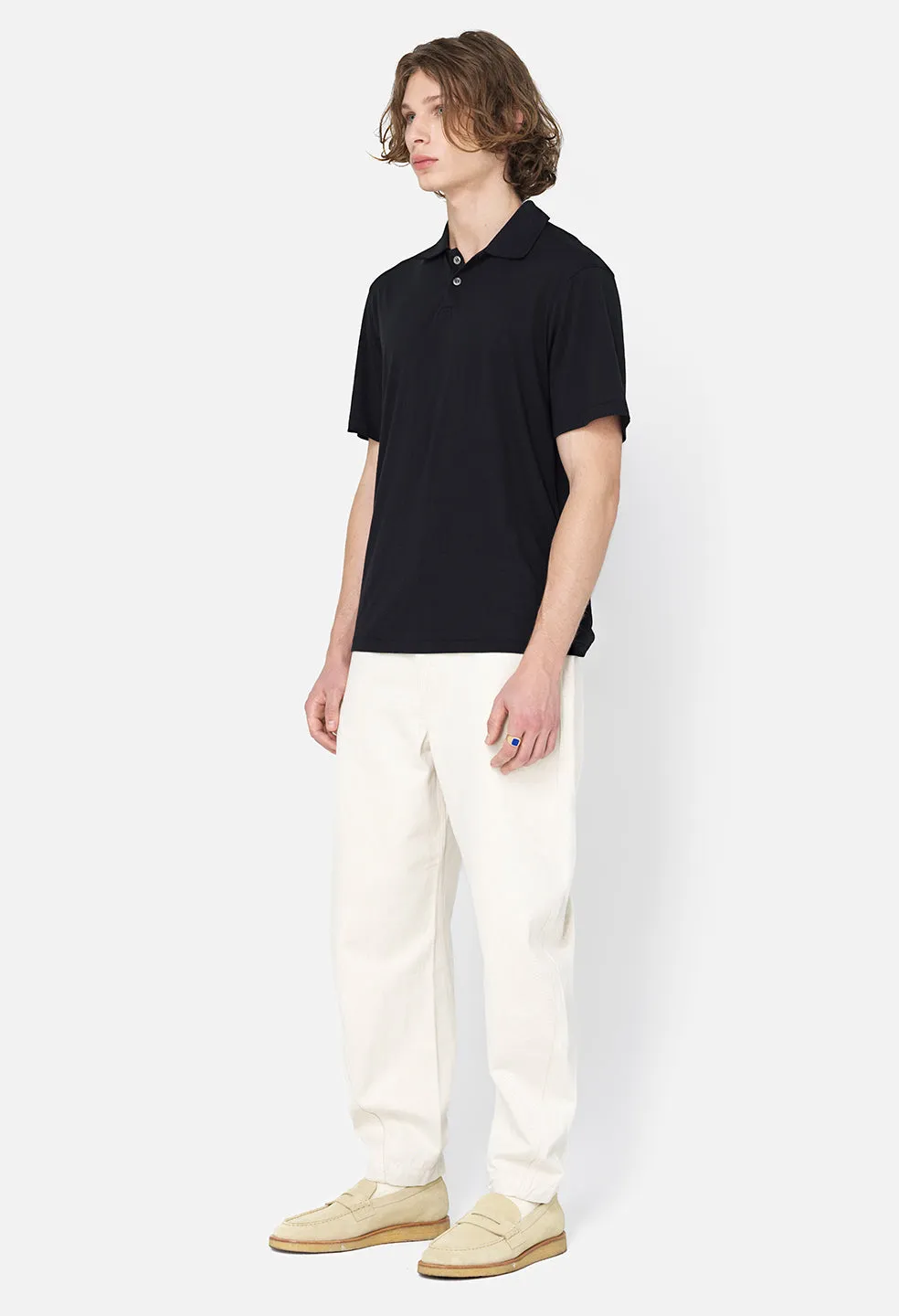 Cotton Cashmere Polo / Black