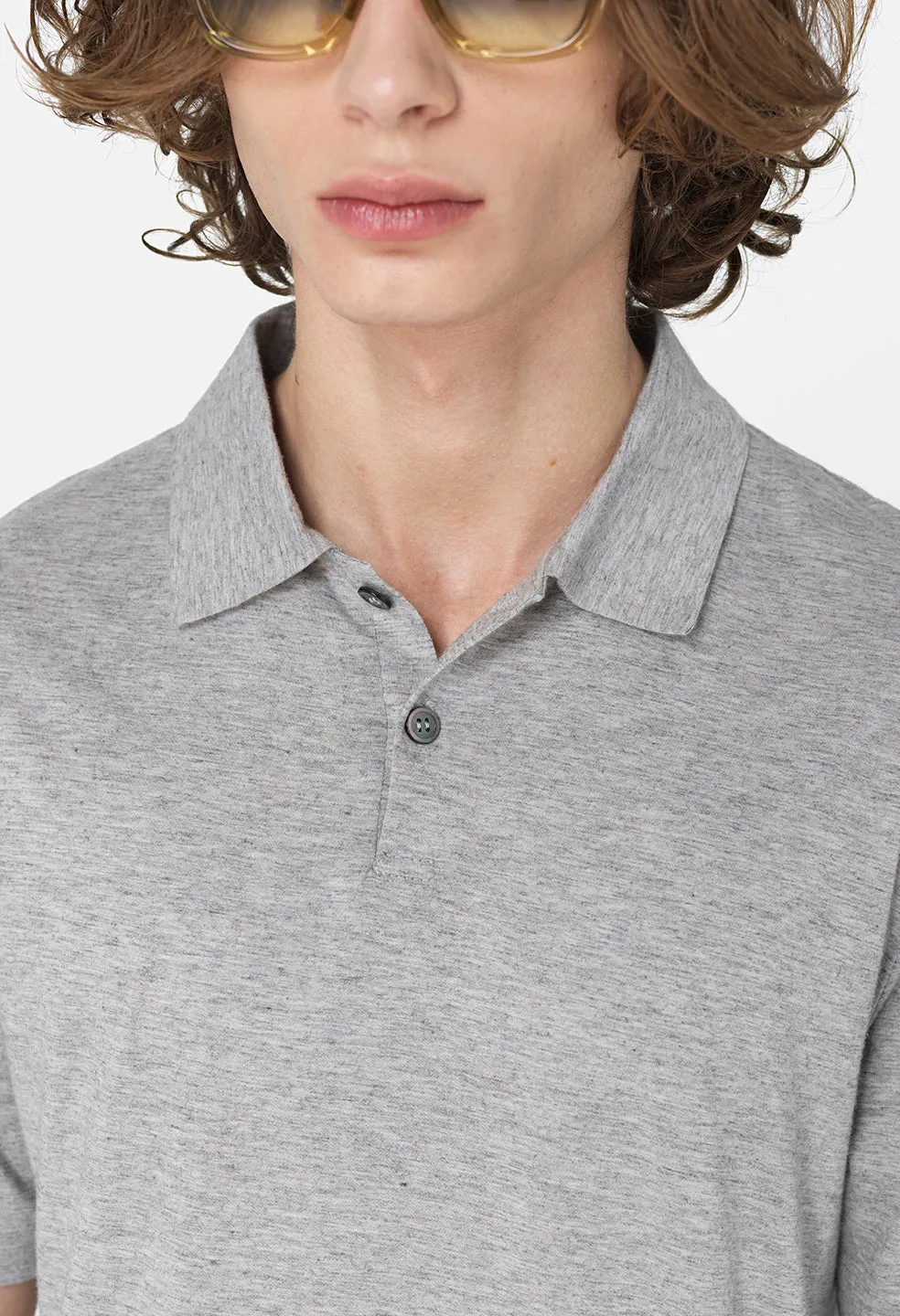 Cotton Cashmere Polo / Grey