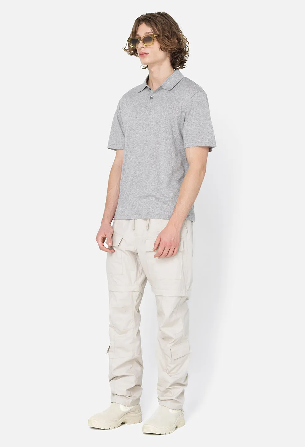 Cotton Cashmere Polo / Grey