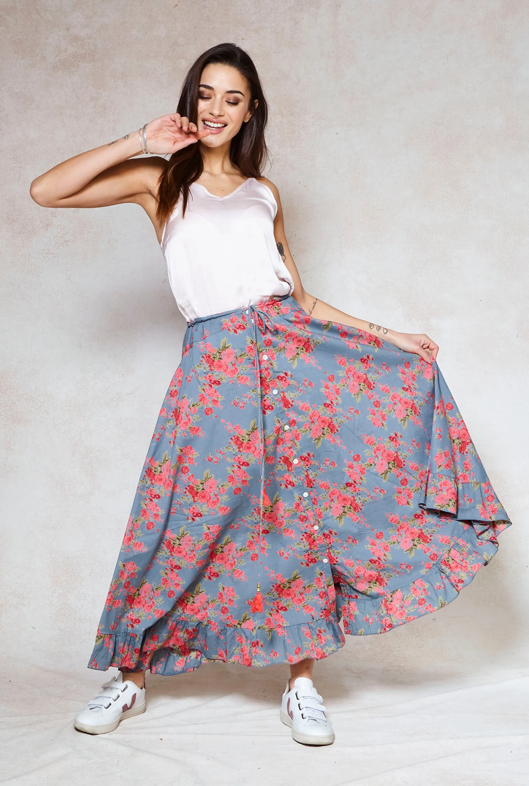 Crystal Cotton Maxi Skirt