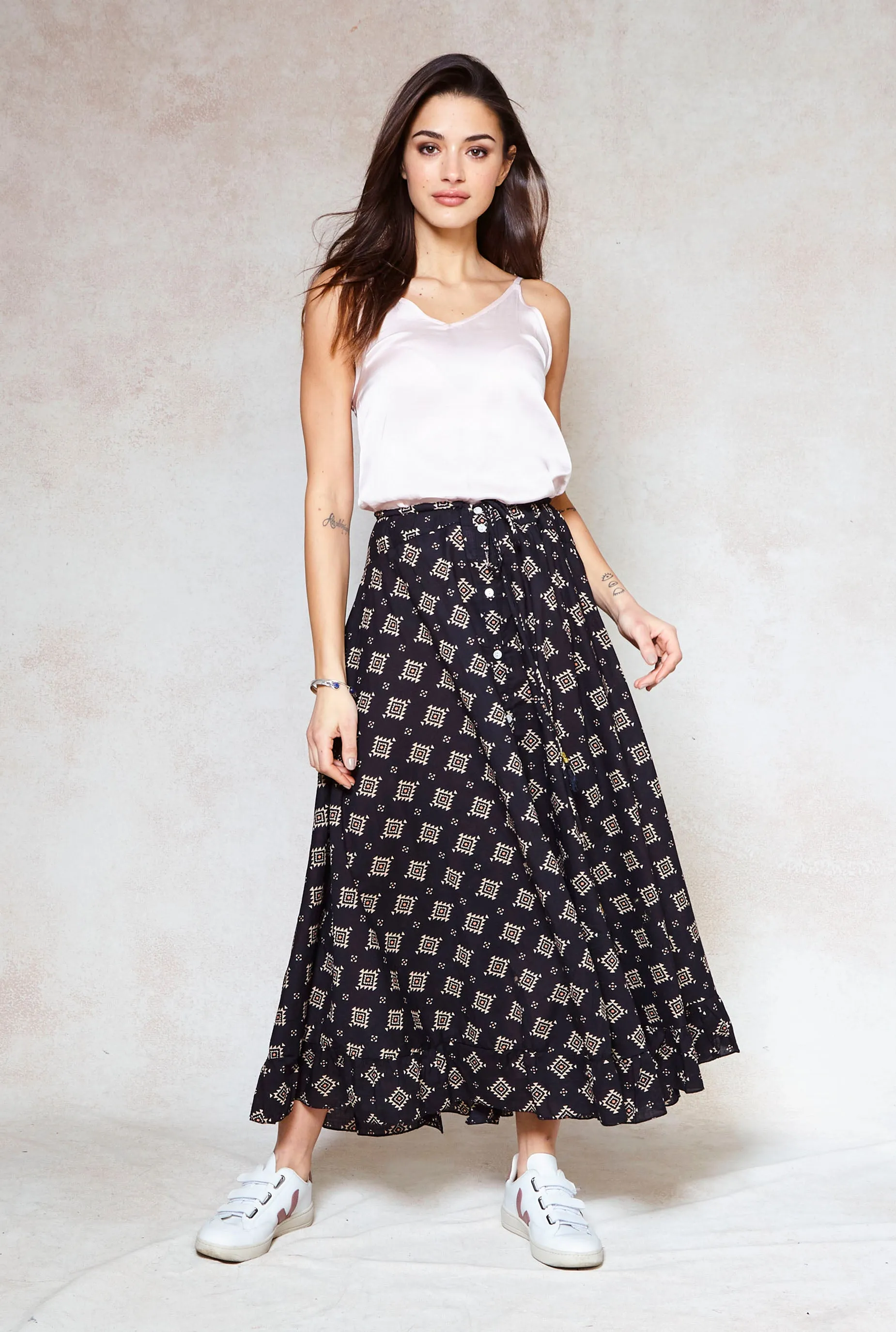 Crystal Cotton Maxi Skirt