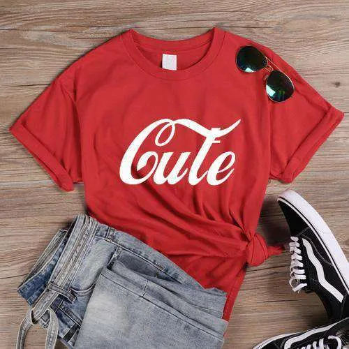 Cute Letter Print Tshirt