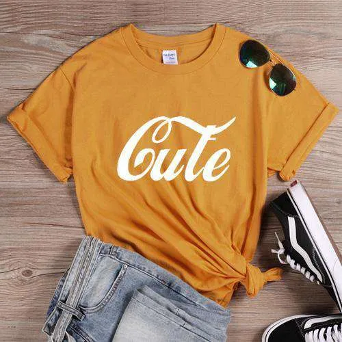 Cute Letter Print Tshirt