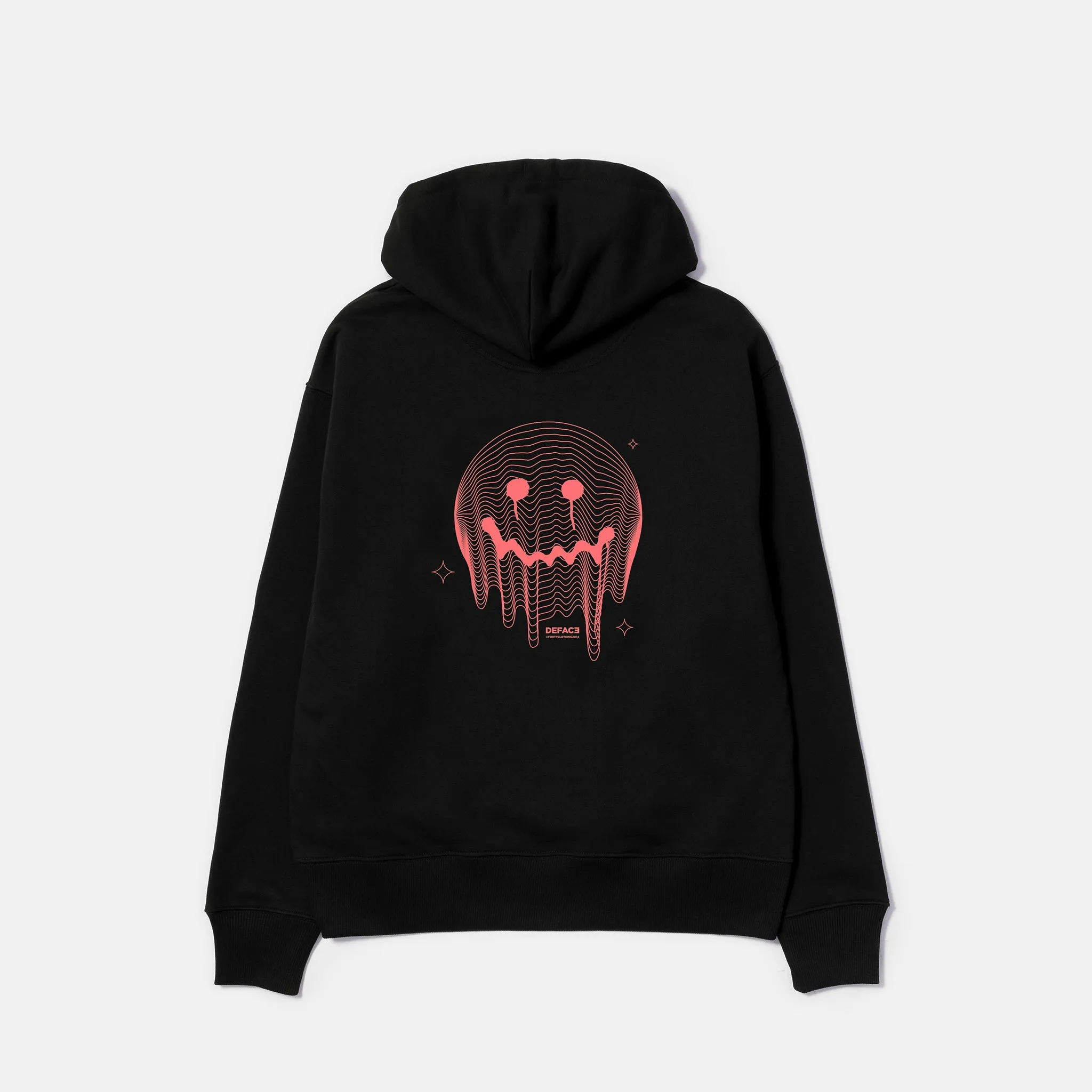 Deface TOPO Hoodie for Men - Stylish Black with Pink Accents