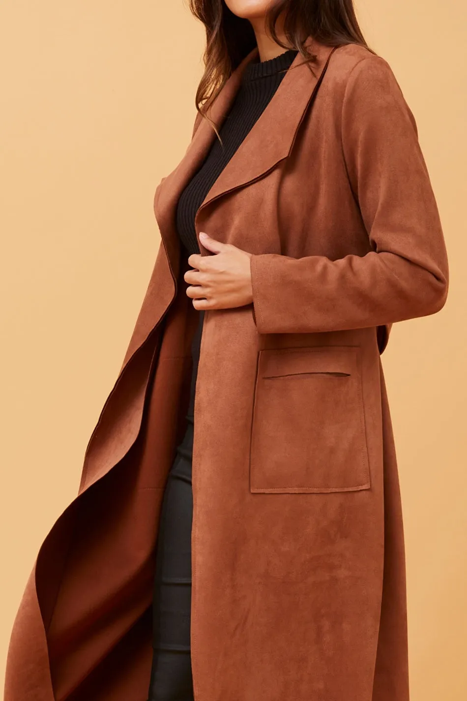 DELINA FAUX SUEDE COAT