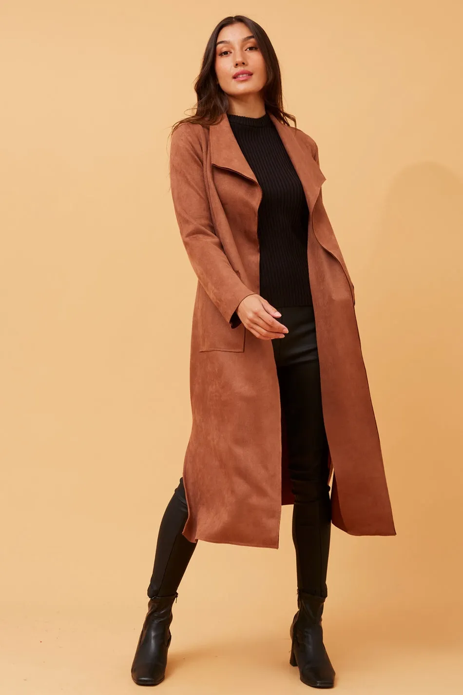 DELINA FAUX SUEDE COAT