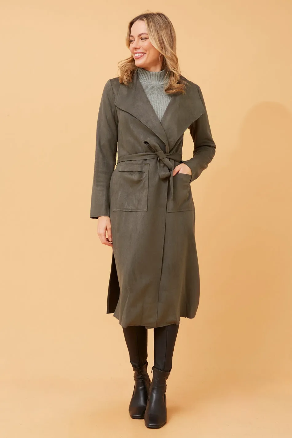 DELINA FAUX SUEDE COAT