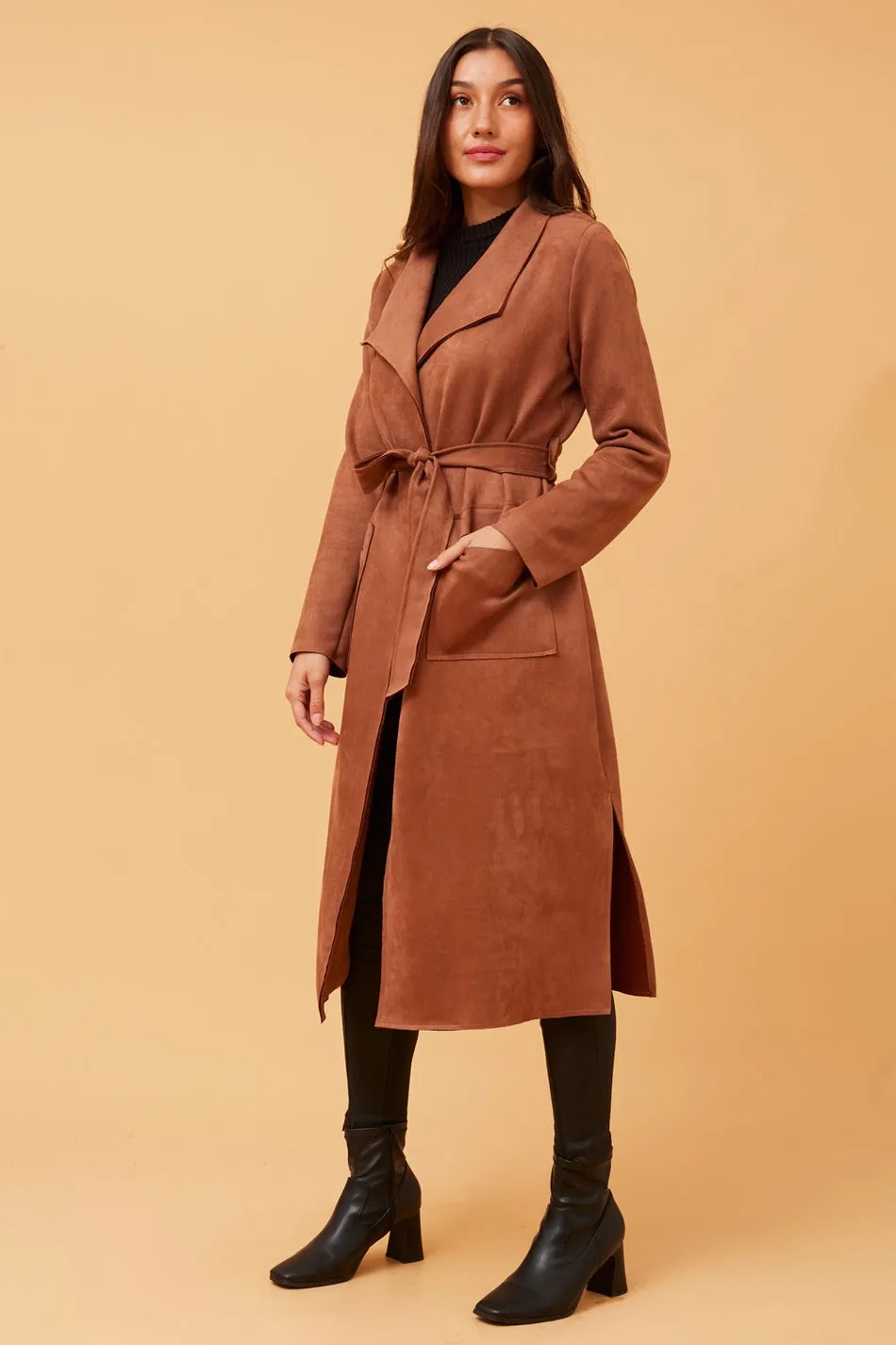 DELINA FAUX SUEDE COAT