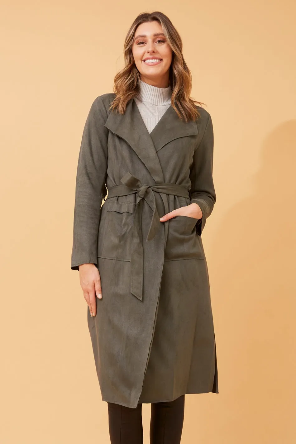 DELINA FAUX SUEDE COAT