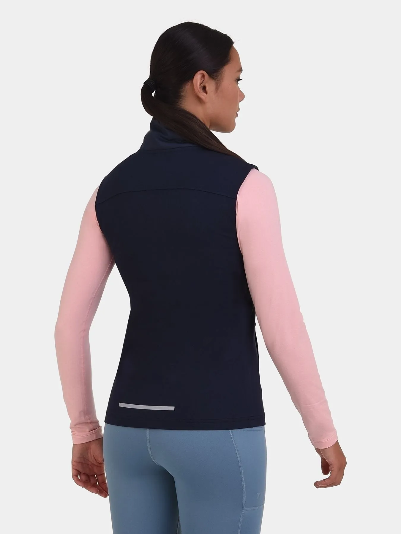 Excel Padded Running Gilet For Women With Zip Pockets & Reflective Strips