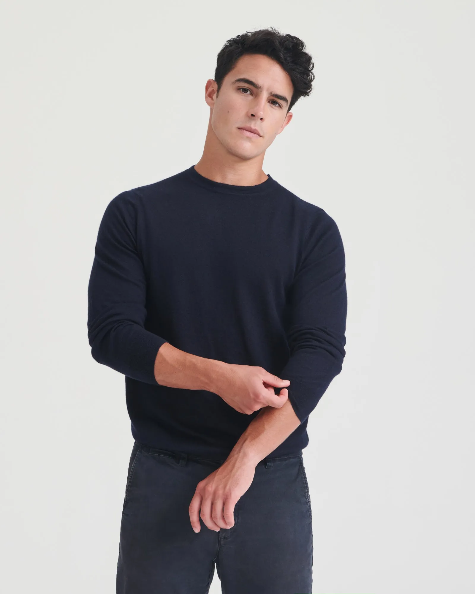 Fancy Cashmere Long Sleeve Crewneck